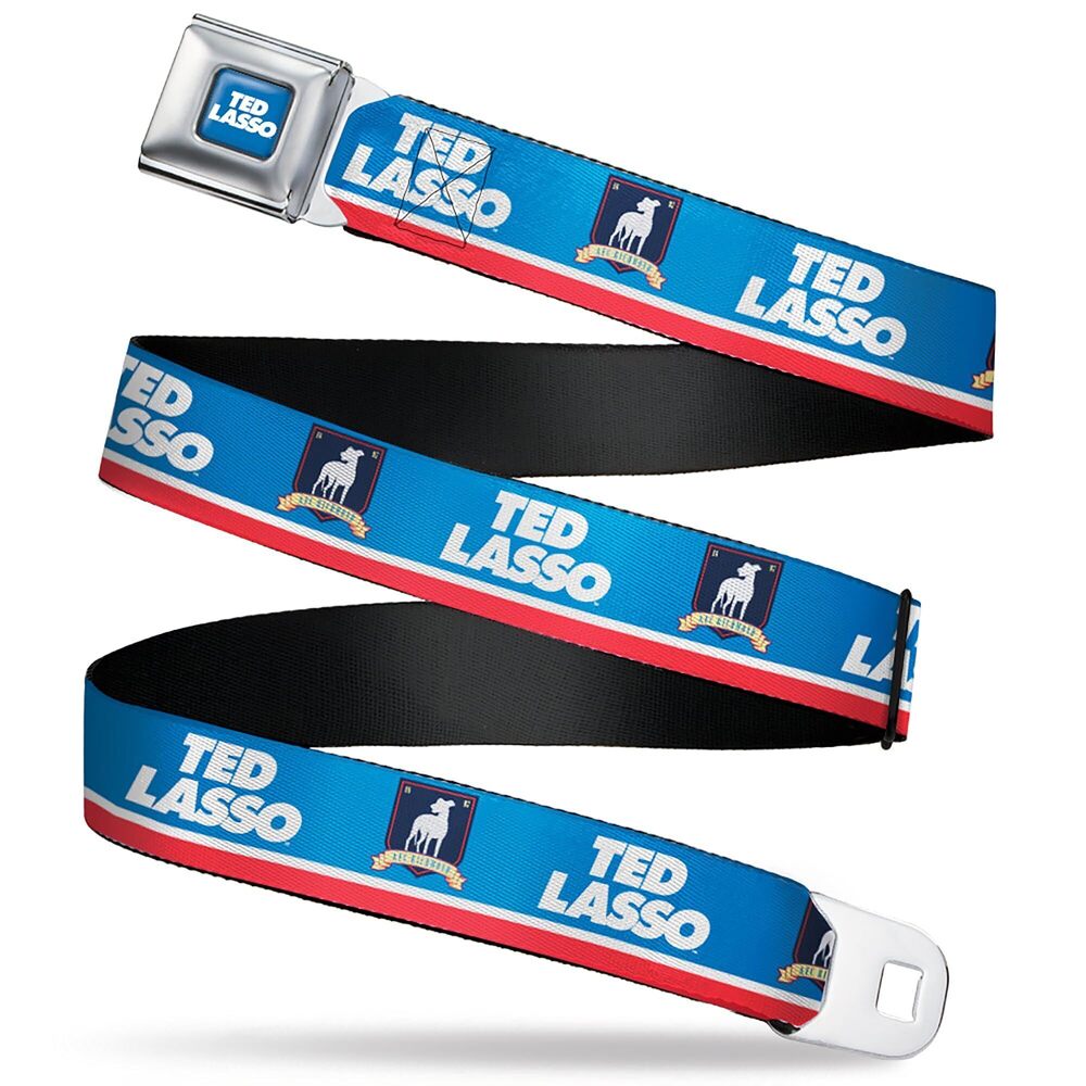 8968 Ted Lasso Belt, Seatbelt Buckle Belt, Ted Lasso and AFC Richmond Logo